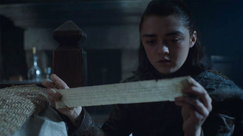  Para distraídos: Acá está la nota que encontró Arya en “Game of Thrones”